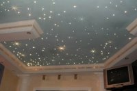 Монтаж натяжного потолка с эффектом звездного неба